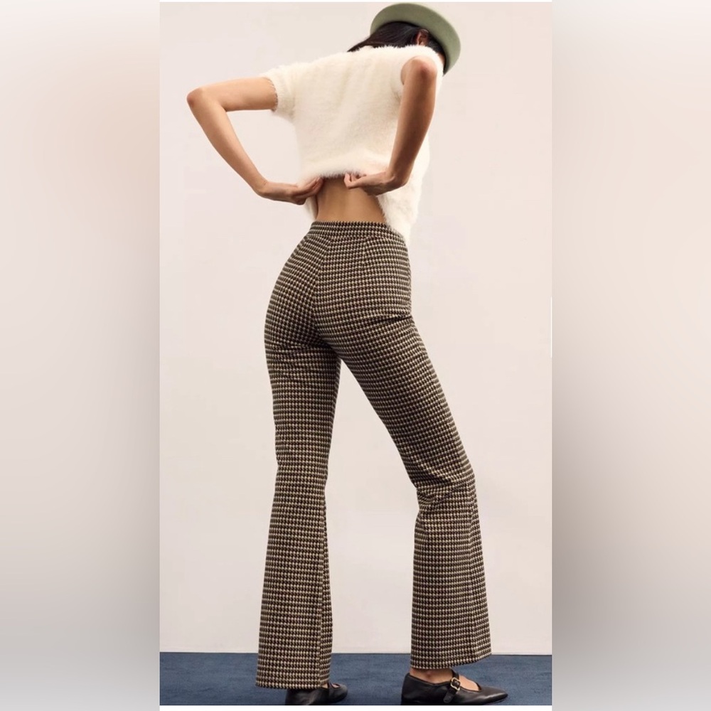 NWT Medium-Sanctuary Houndstooth Filmore Flare Pants x Anthropologie